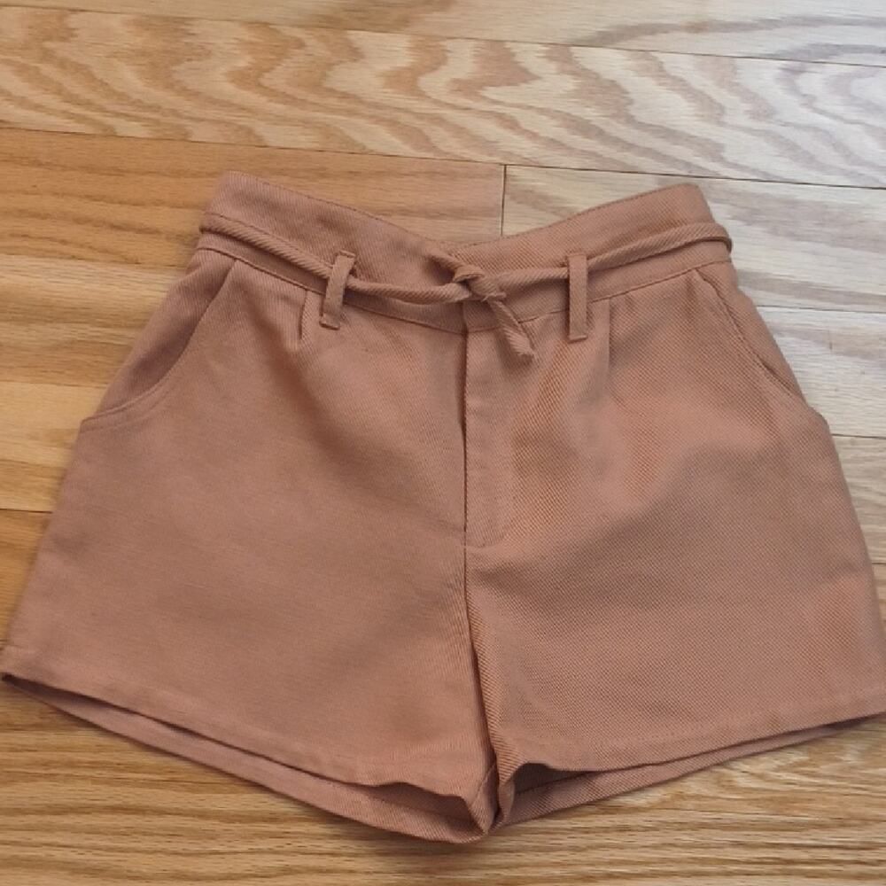 Zara Kids, High Waist Tan Shorts, Size 13/14 NWOT